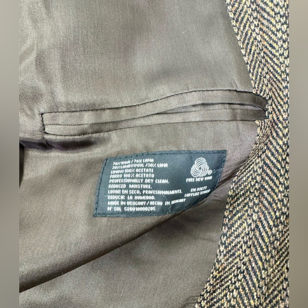 Stafford Vintage Tweed Blazer Men's 42R Classic Fit Wool & Lambswool Herringbone - Picture 11 of 12